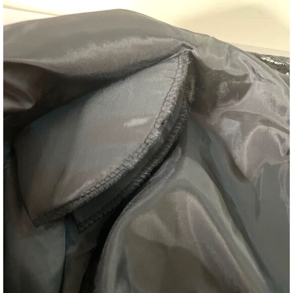 Karen Scott Black Lace Long Sleeve Beaded Dress Jacket Satin Lining Women's Sz L - Picture 7 of 9